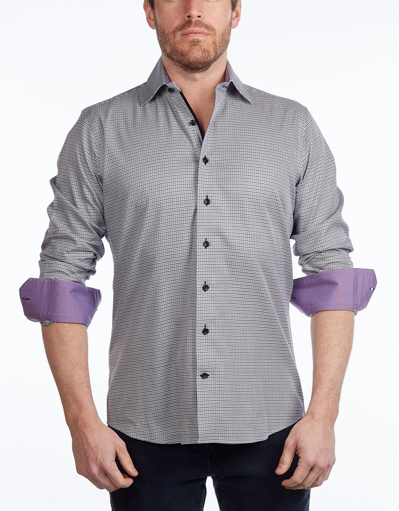 Button-Up Shirt //  - Contemporary Fit - contrast  trimming - final sale LEVINAS® Official 