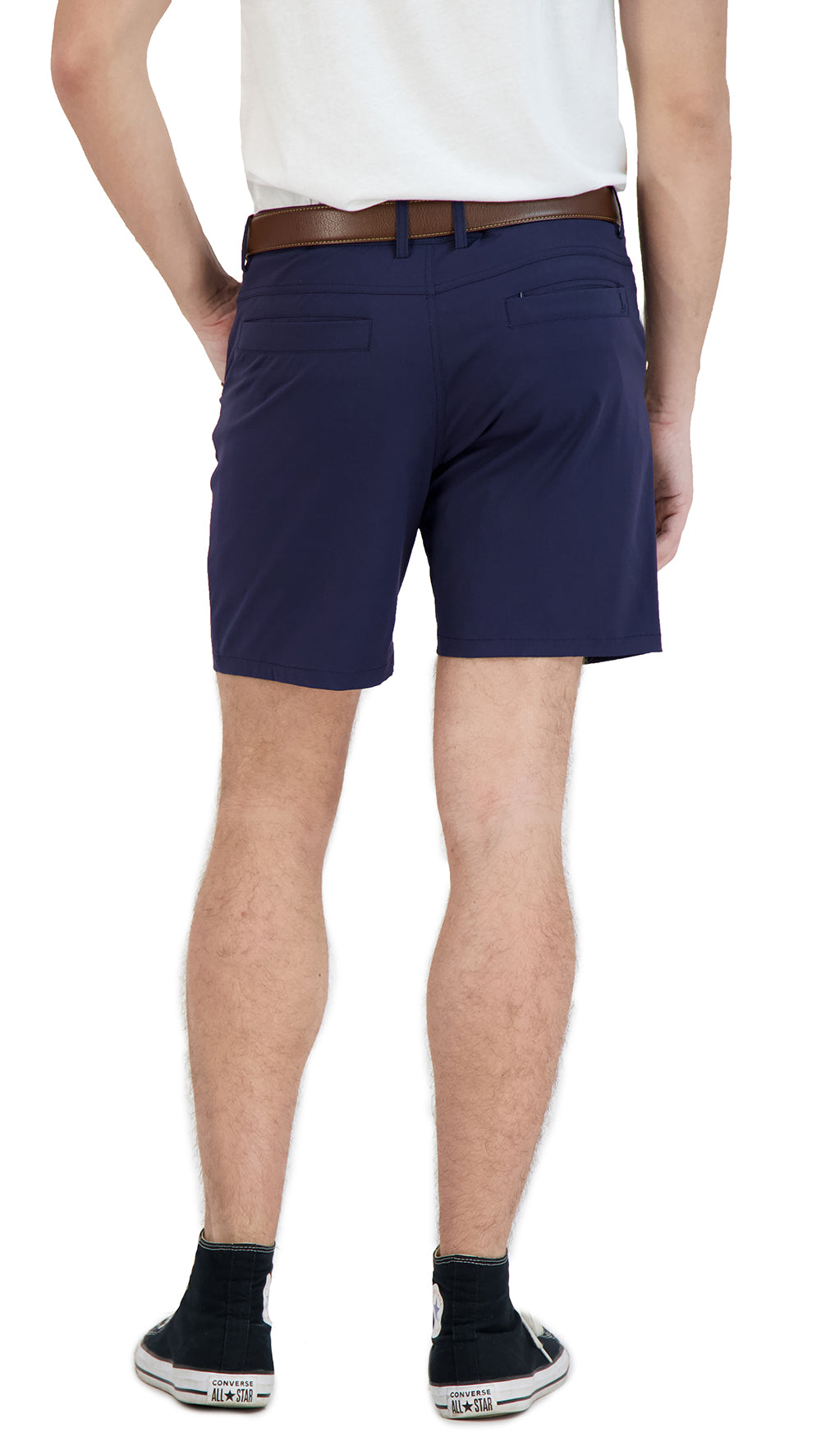 Everyday Stretch Shorts with a Comfortable Built-In Liner- Business Casual Style- Navy LEVINAS® Official 