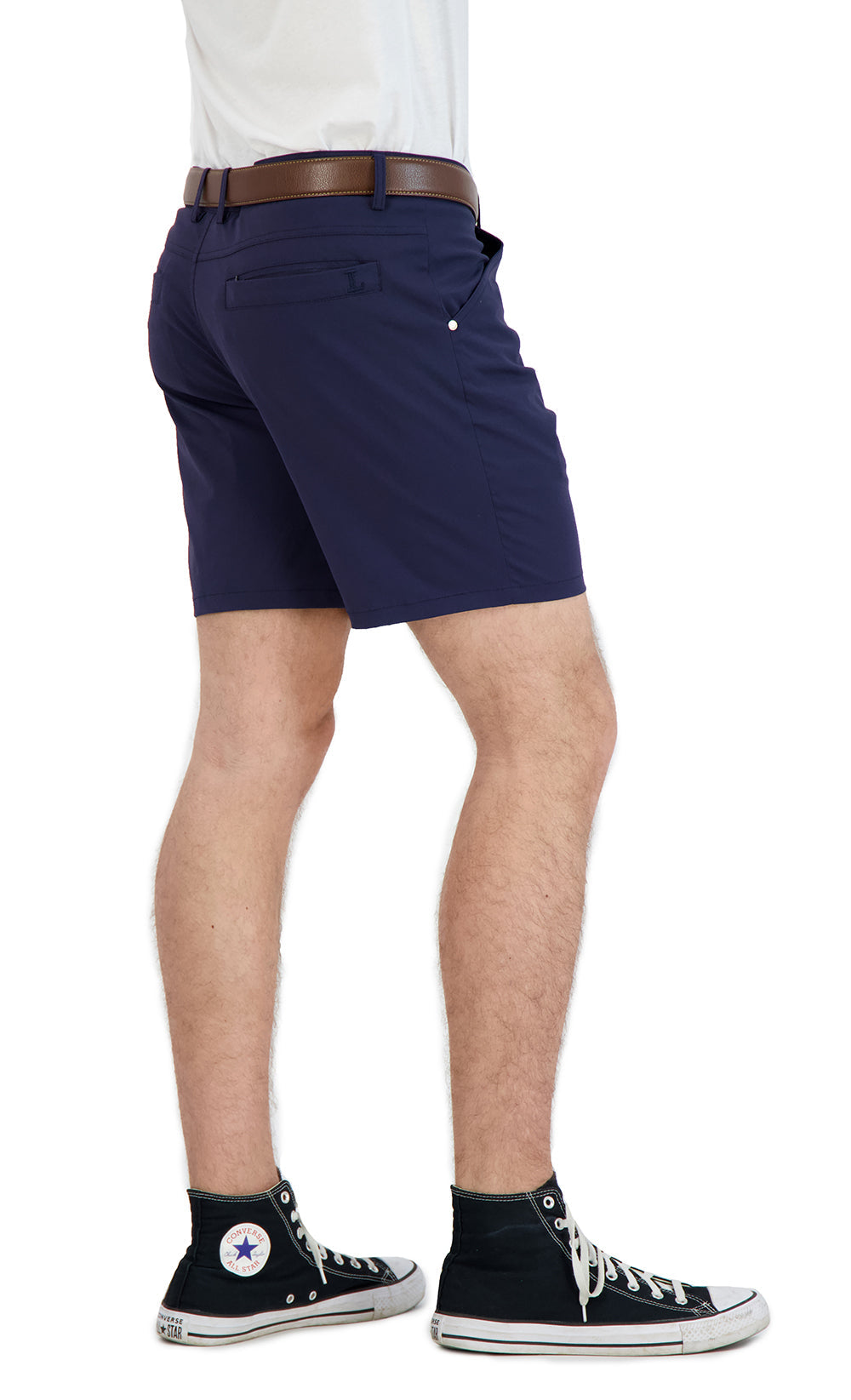 Everyday Stretch Shorts with a Comfortable Built-In Liner- Business Casual Style- Navy LEVINAS® Official 