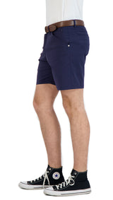 Everyday Stretch Shorts with a Comfortable Built-In Liner- Business Casual Style- Navy LEVINAS® Official 