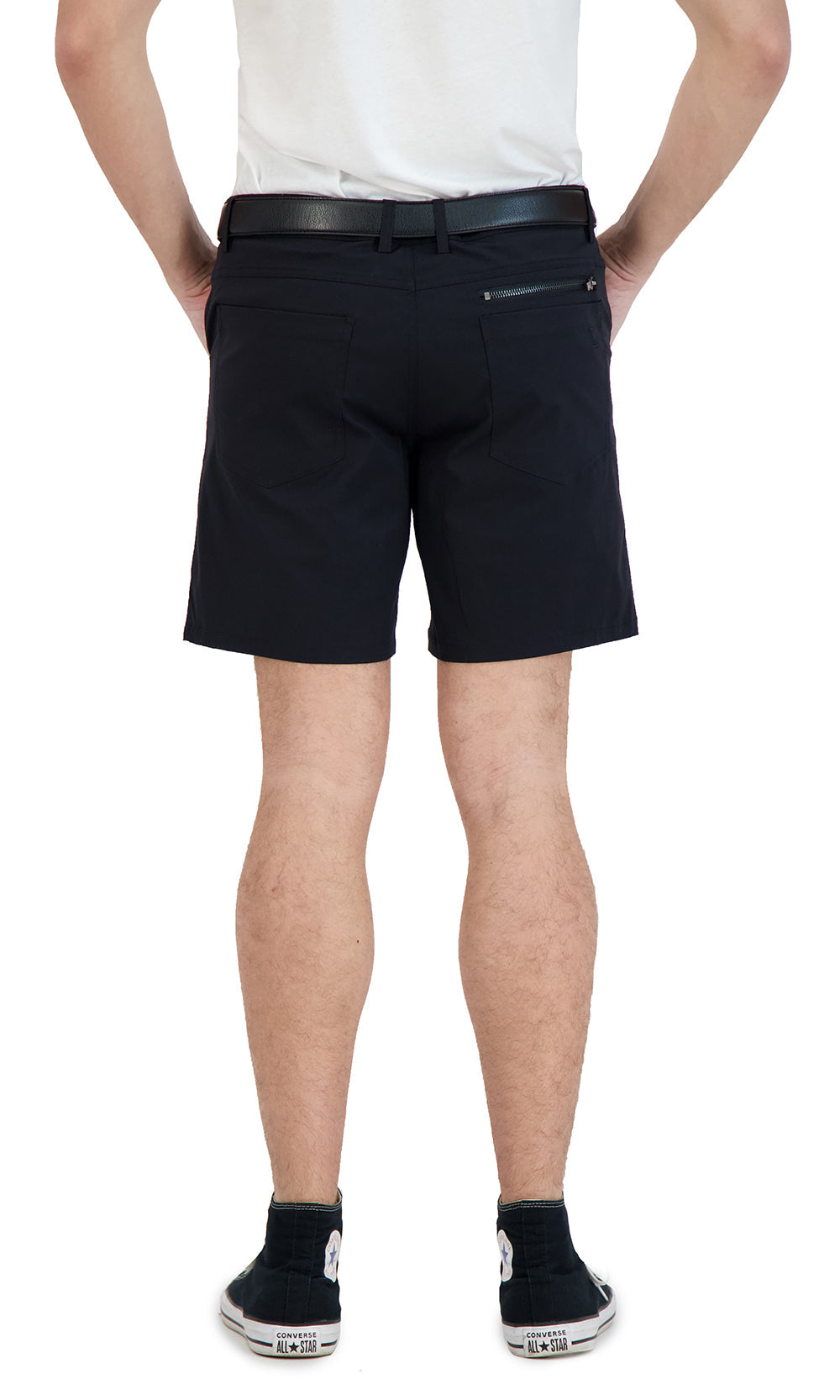 Everyday Stretch Shorts with a Comfortable Built-In Liner - Denim Style- Black LEVINAS® Official 