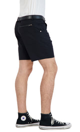 Everyday Stretch Shorts with a Comfortable Built-In Liner - Denim Style- Black LEVINAS® Official 