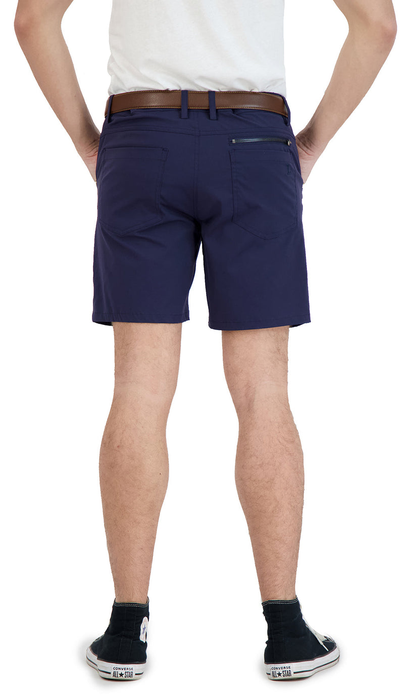Everyday Stretch Shorts with a Comfortable Built-In Liner- Denim Style- Navy LEVINAS® Official 