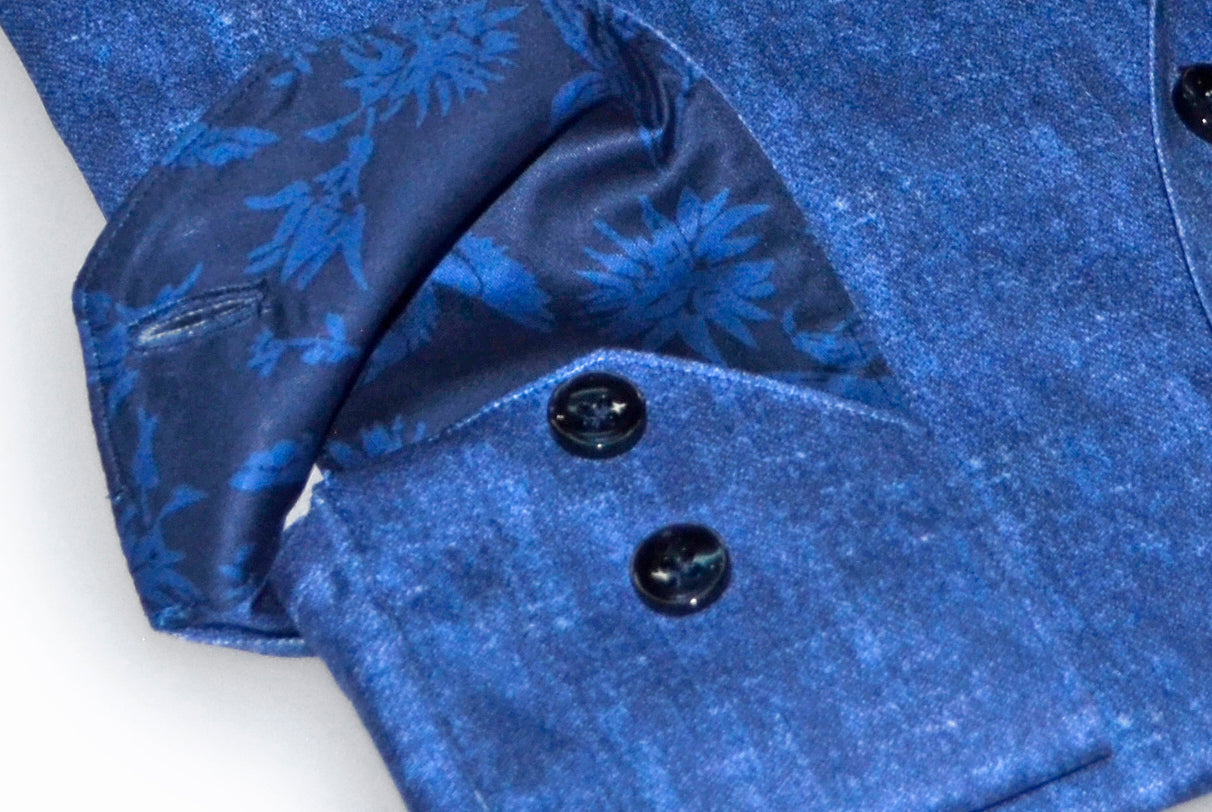 Larrys Button-Down Shirt With Contrast Details // Blue // Contemporary Fit (Regular) LEVINAS® Official 