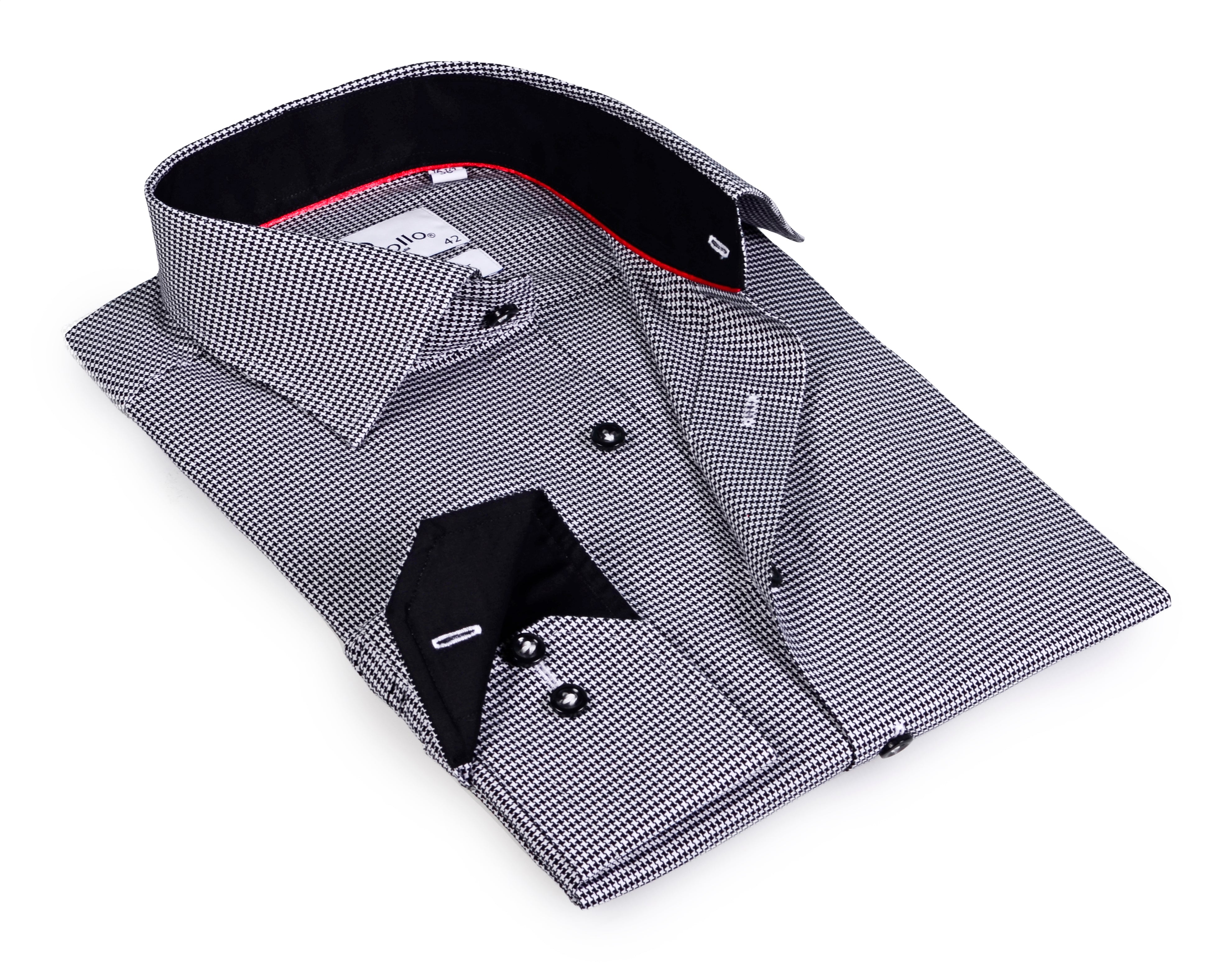 Long Sleeve Shirt with contract trimming // Dual cuffs// contemporary fit LEVINAS® Official 