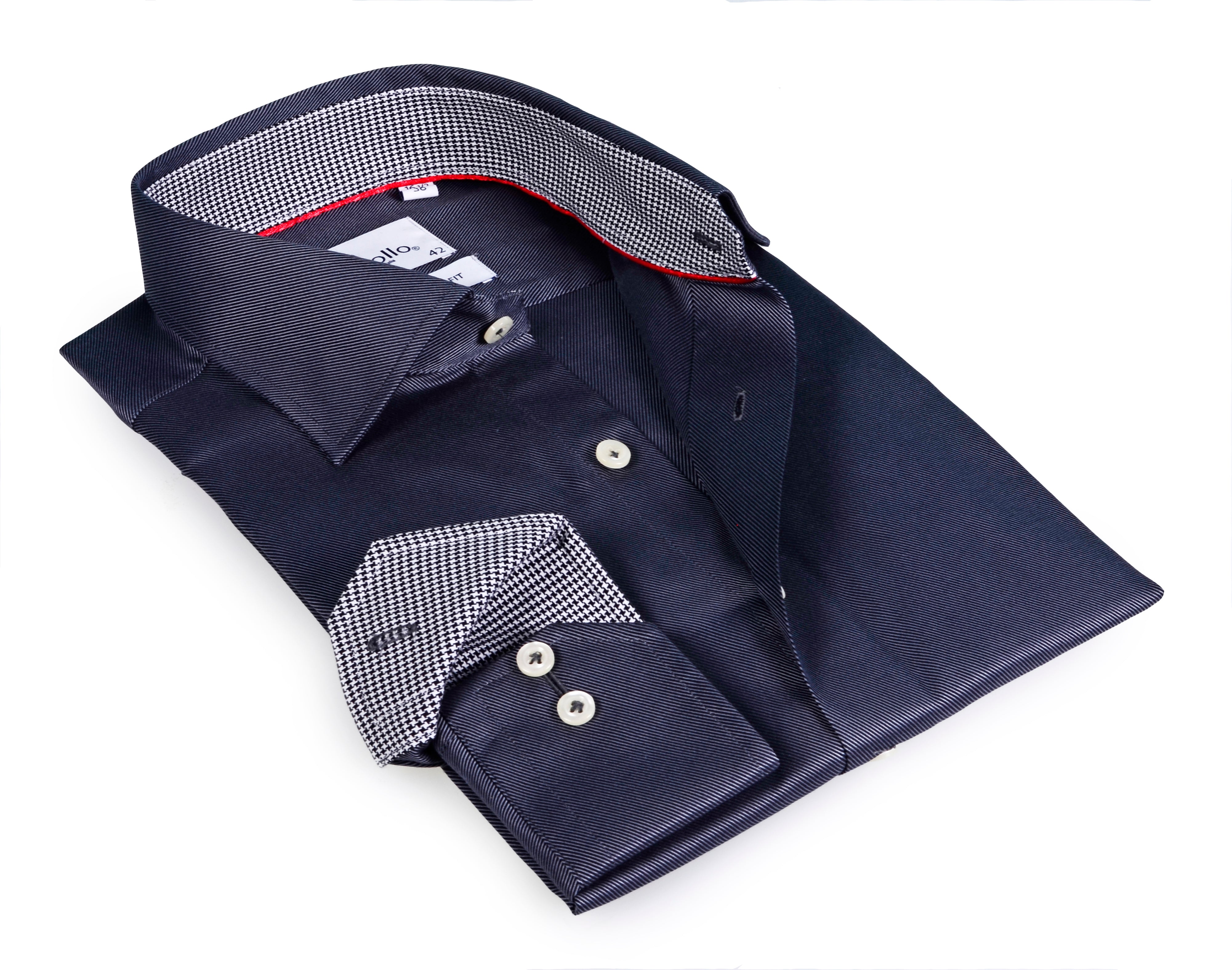 Long Sleeve Shirt with contract trimming // Dual cuffs // contemporary fit LEVINAS® Official 