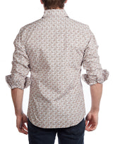 Lt Brown Paisley Shirt // Contemporary Fit - contrast  trimming- final sale LEVINAS® Official 