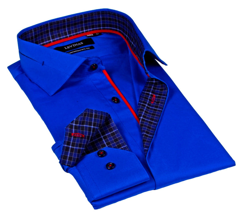Men's Shirt // Contemporary Fit - contrast  trimming- final sale LEVINAS® Official 