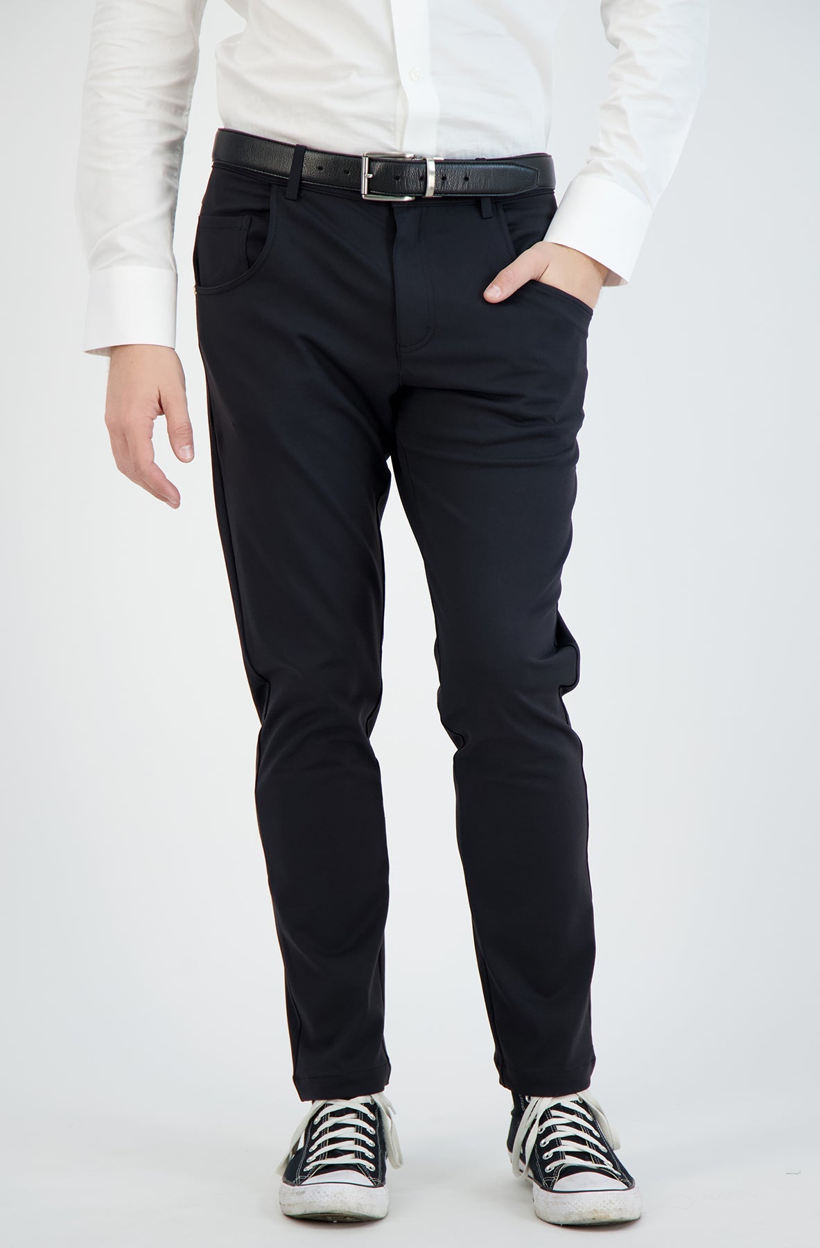 NEW & UPDATED Super - Stretch Men's Chinos -Casual - Black - Performance Collection LEVINAS® Official 