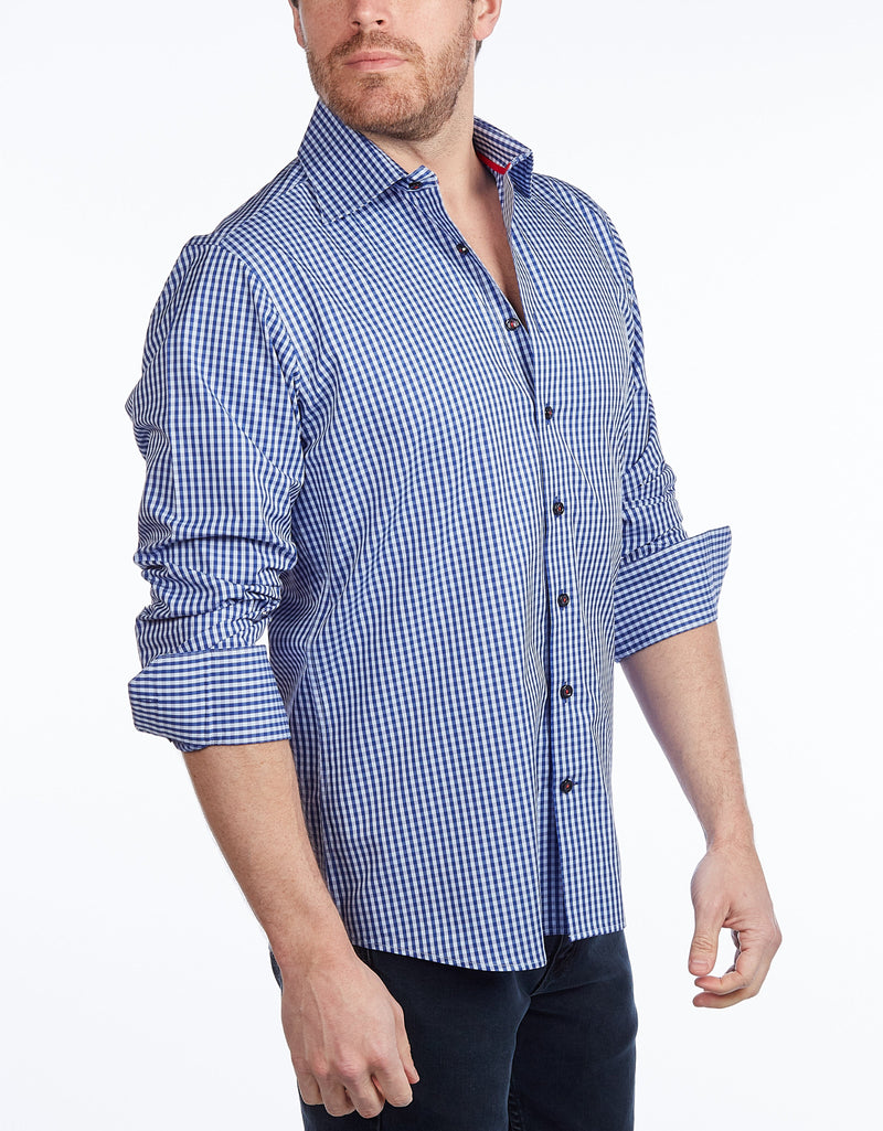 Signature Shirt //  - Contemporary Fit - contrast  trimming - final sale LEVINAS® Official 