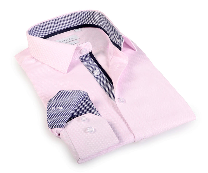 Wayne Signature Shirt // Pink // Contemporary Fit  (II) - final sale LEVINAS® Official 