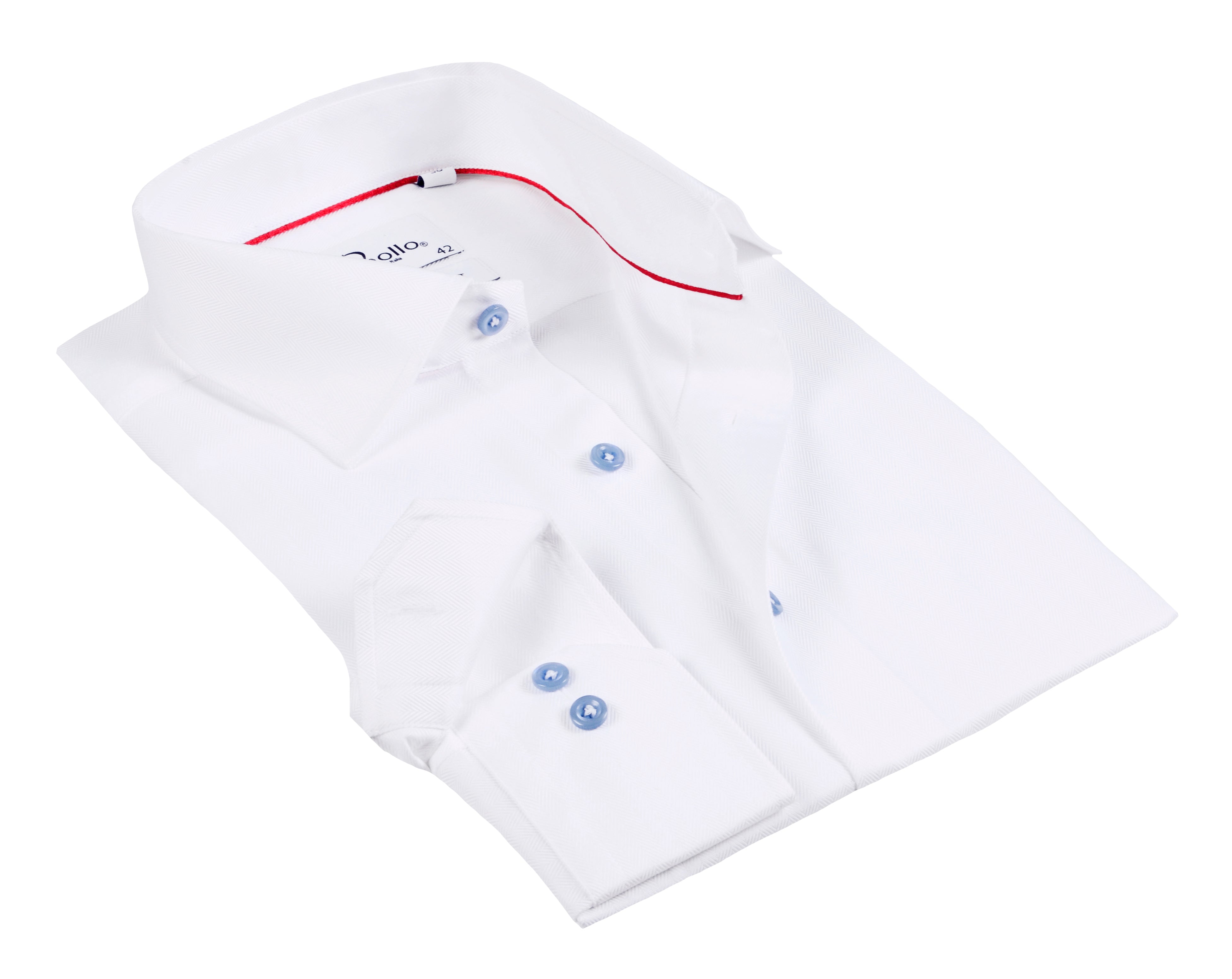 White Long Sleeve Shirt with contract trimming // Dual cuffs// contemporary fit LEVINAS® Official 