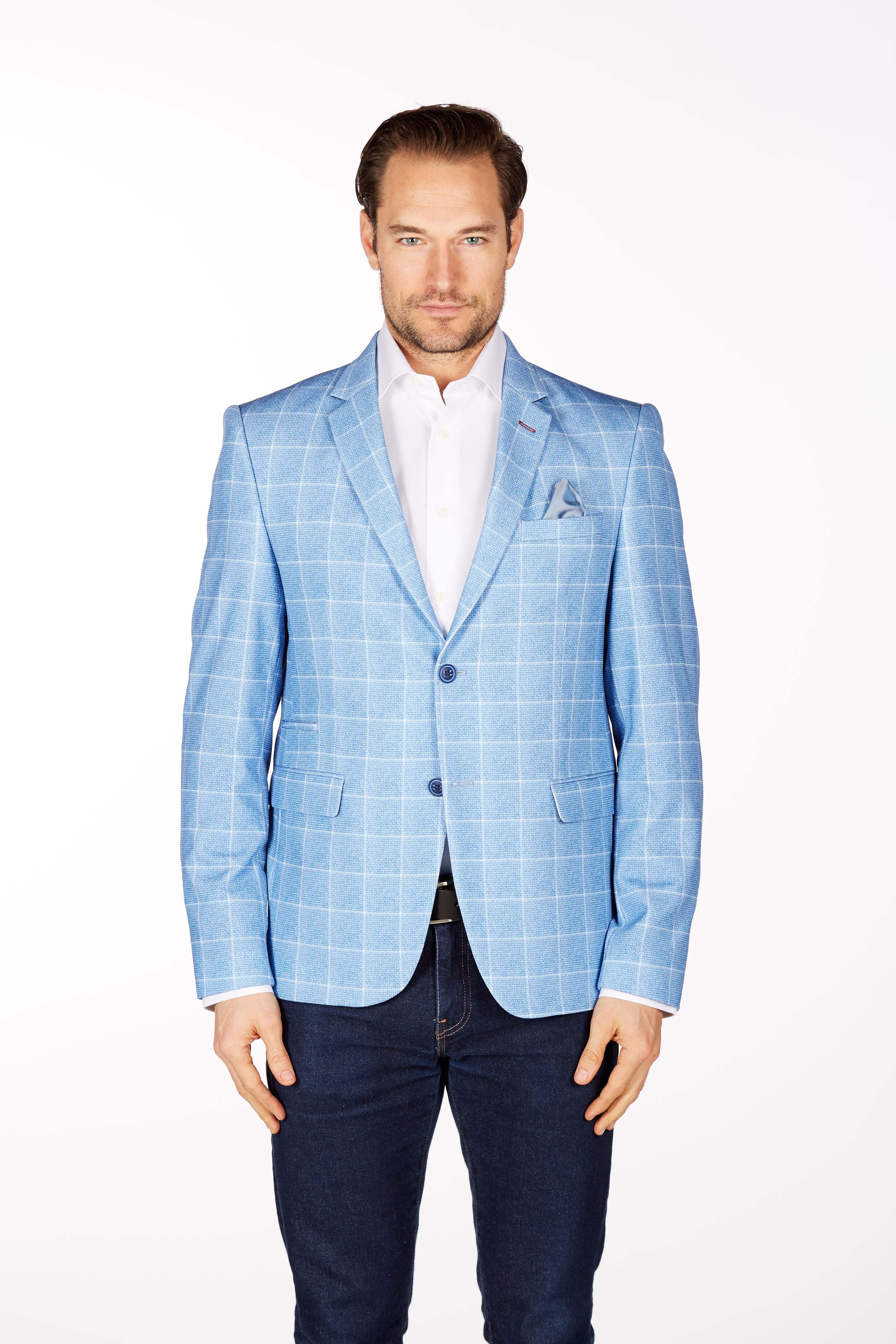 Wrinkle-Resistant Blazer - Slim Fit - BB Blue LEVINAS® Official 