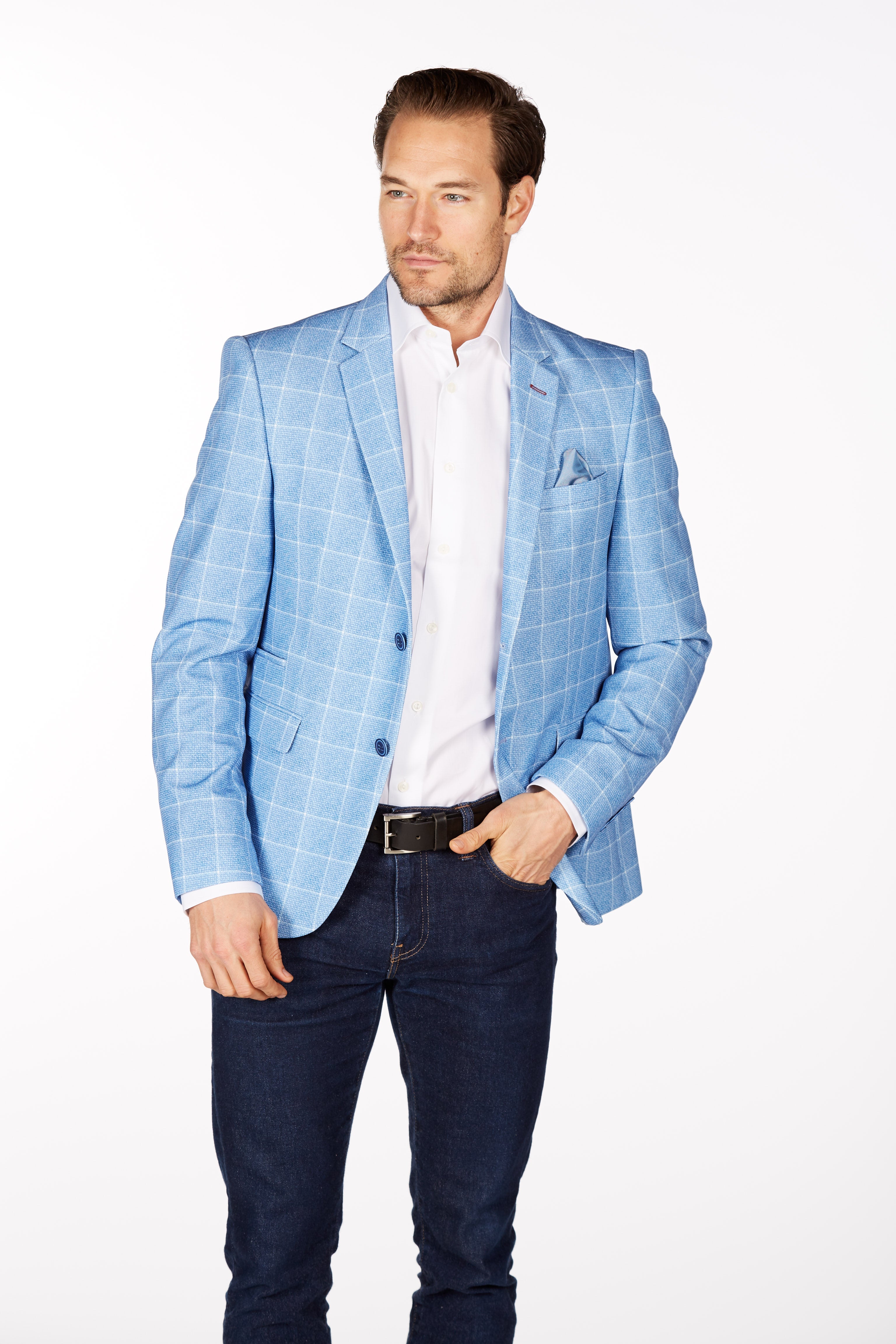 Wrinkle-Resistant Blazer - Slim Fit - BB Blue LEVINAS® Official 