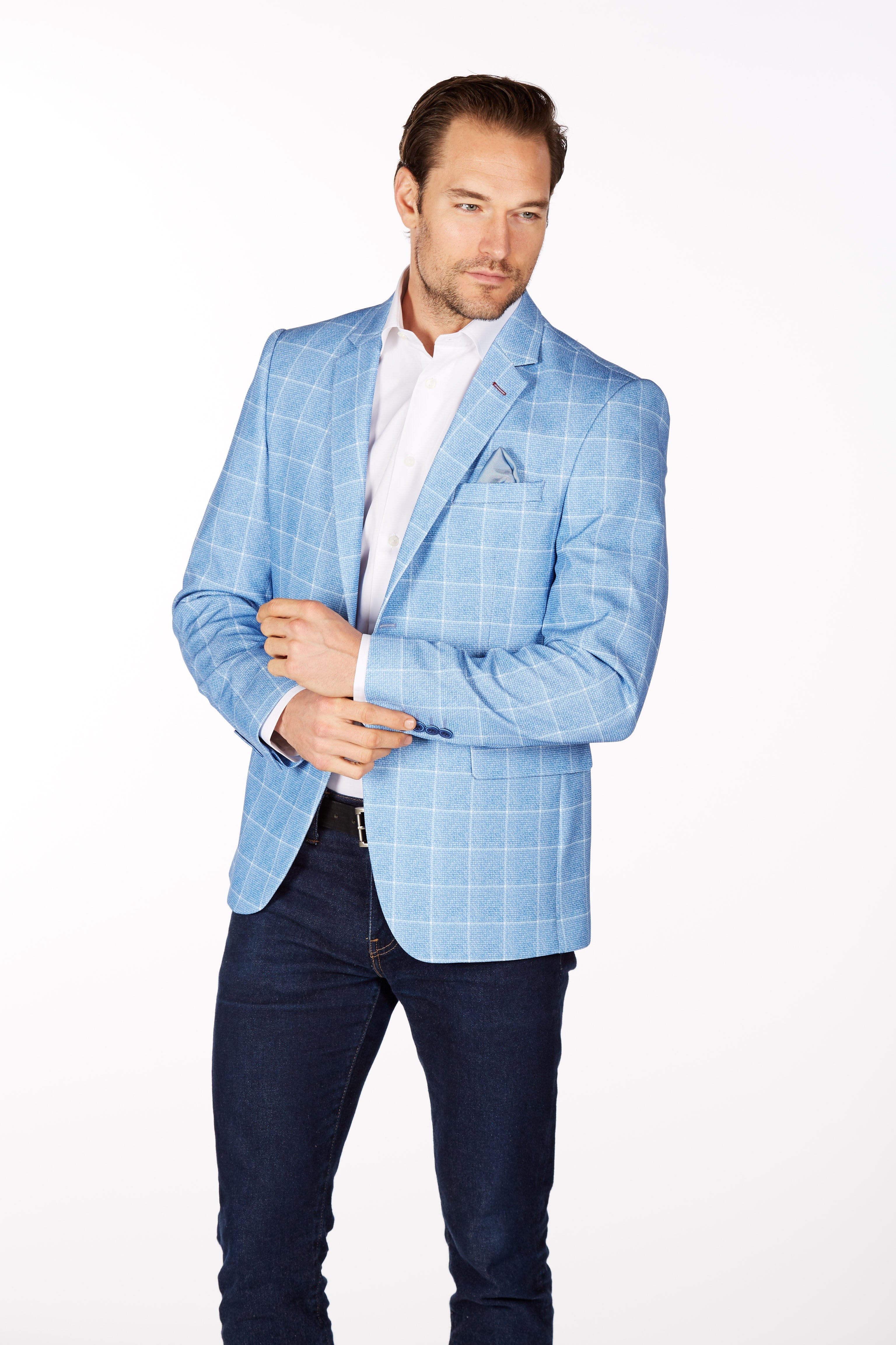 Wrinkle-Resistant Blazer - Slim Fit - BB Blue LEVINAS® Official 