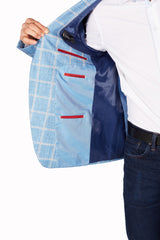 Wrinkle-Resistant Blazer - Slim Fit - Blue LEVINAS® Official 