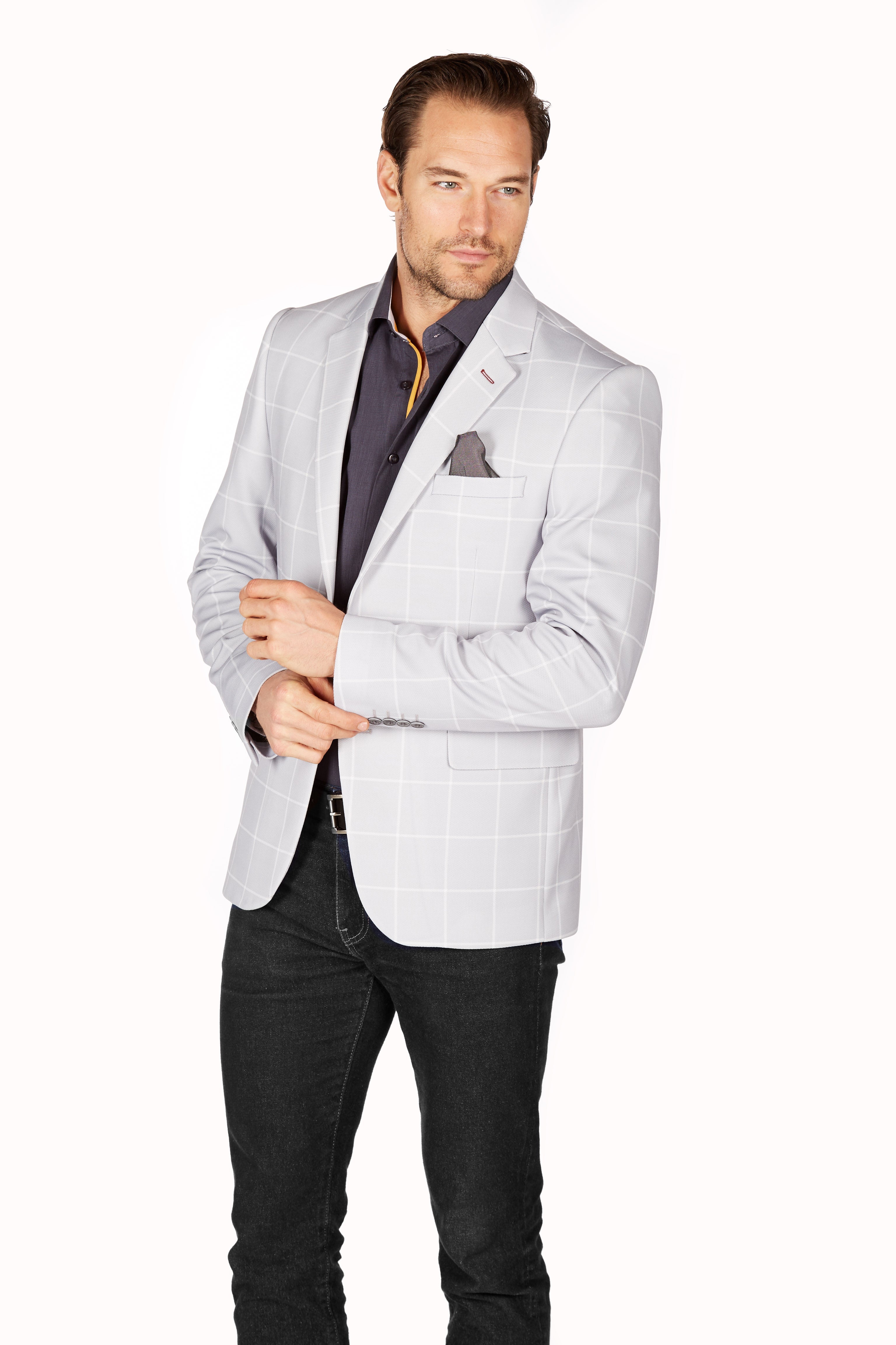 Wrinkle-Resistant Blazer - Slim Fit - Grey LEVINAS® Official 