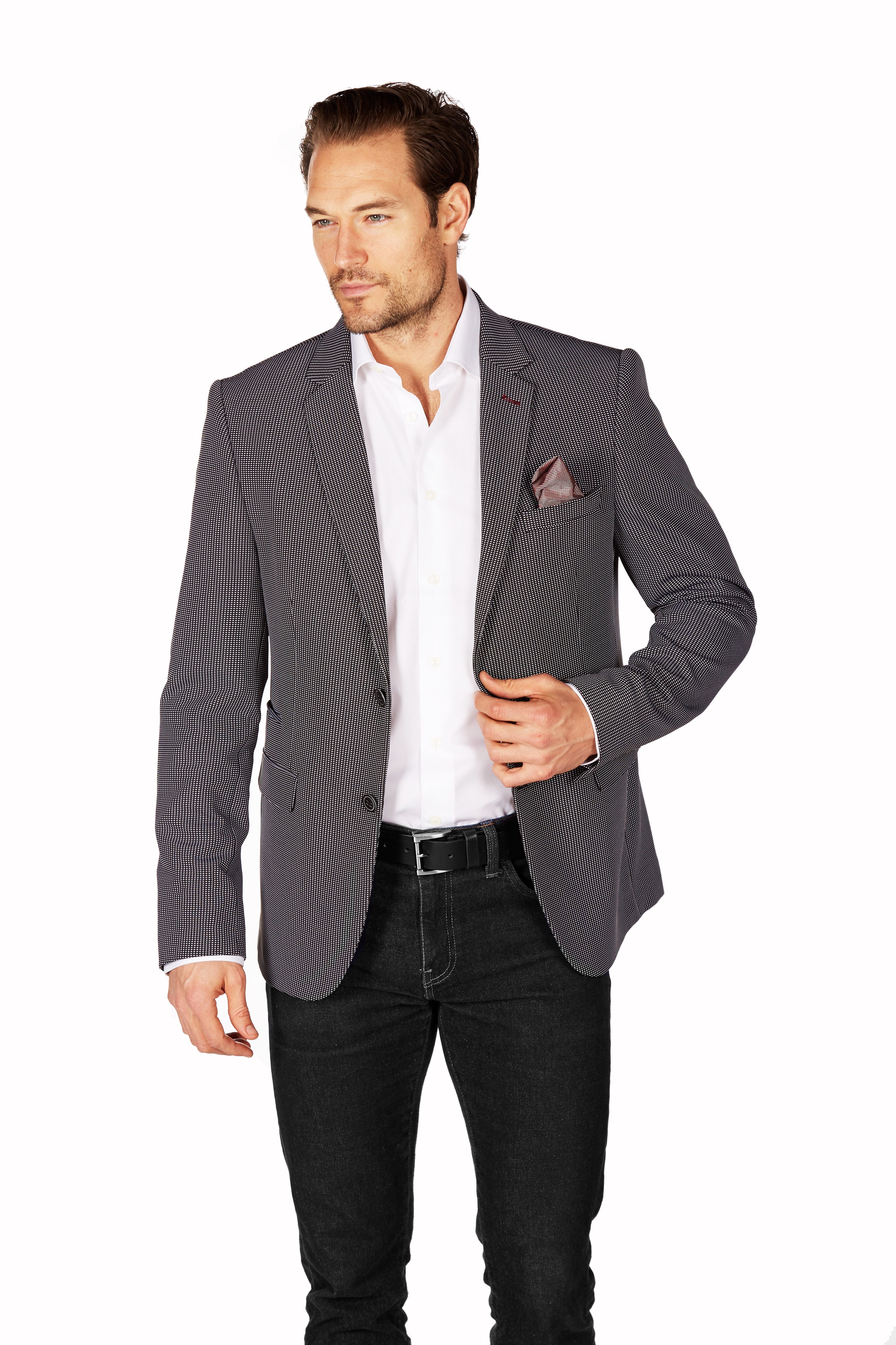 Wrinkle - Resistant Blazer - Slim Fit - Grey PK LEVINAS® Official 