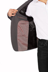 Wrinkle - Resistant Blazer - Slim Fit - Grey PK LEVINAS® Official 