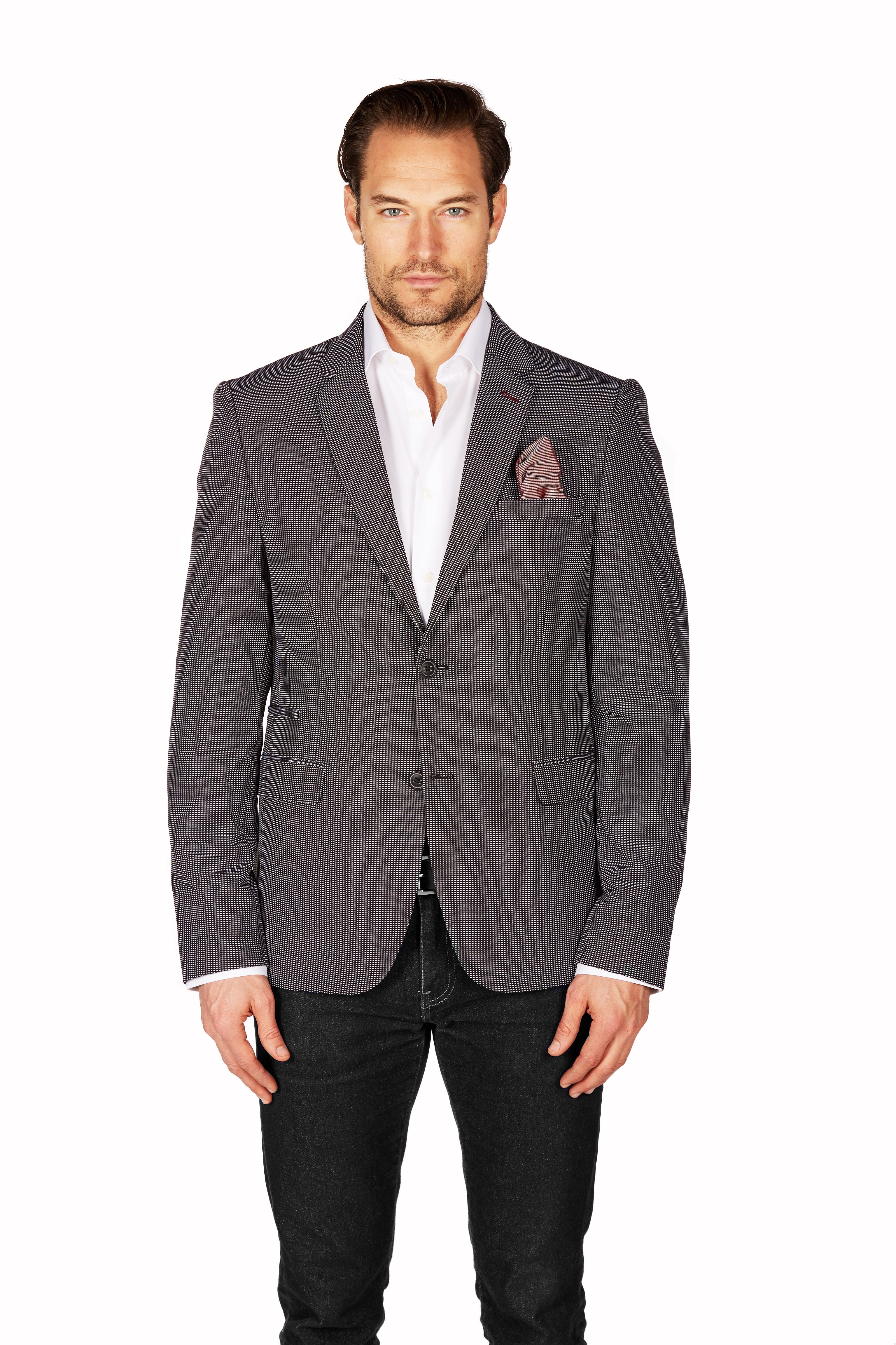 Wrinkle - Resistant Blazer - Slim Fit - Grey PK LEVINAS® Official 