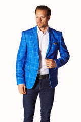 Wrinkle Resistant Blazer - Slim Fit - Royal Blue LEVINAS® Official 