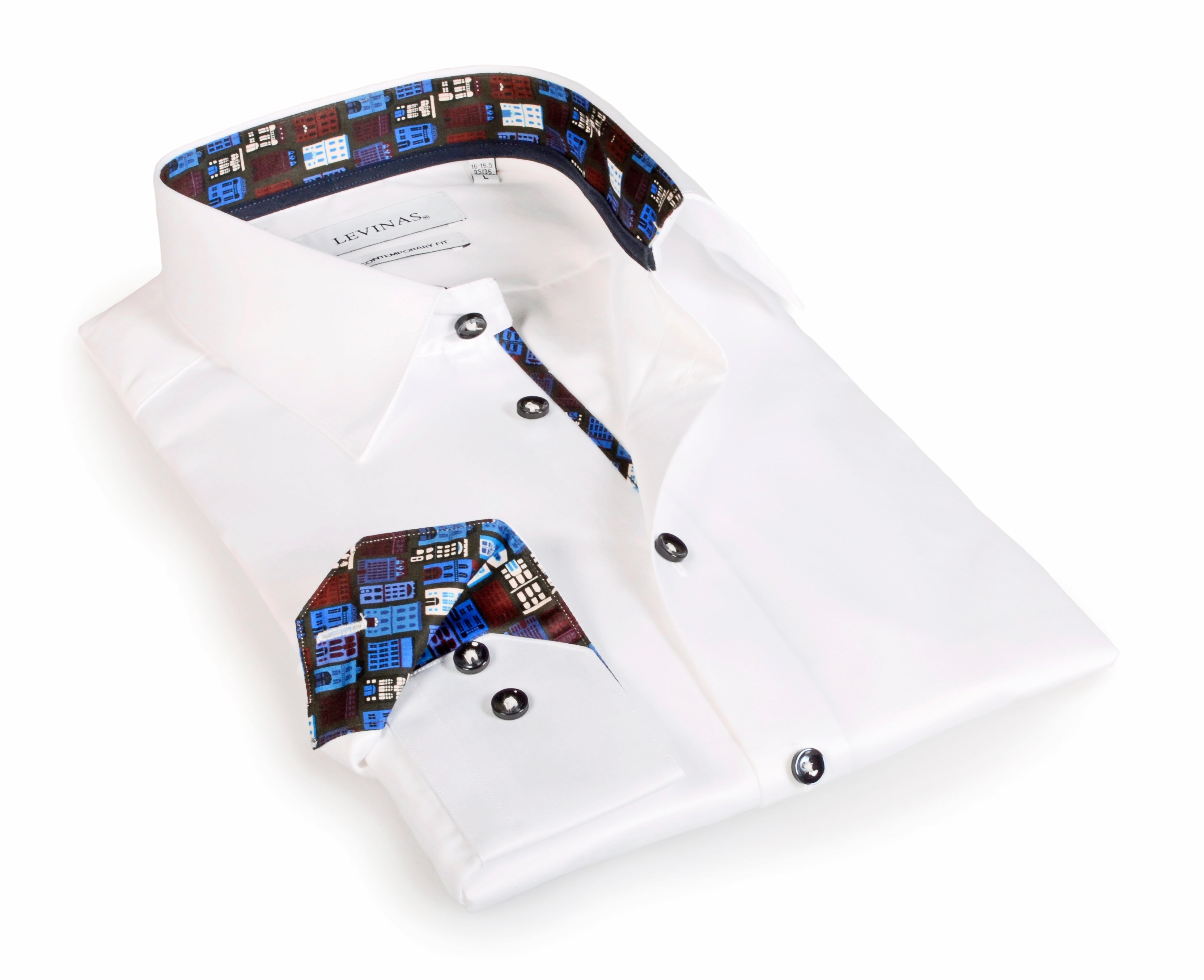Samuel Button-Up Shirt With Contrast Details // Navy // Contemporary Fit (Regular)