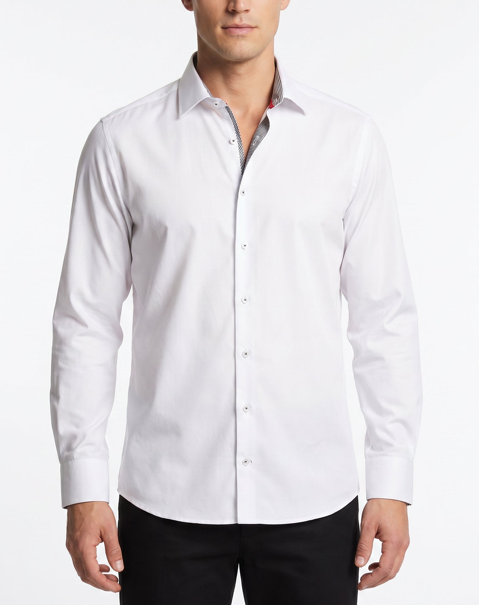 Ryan Button-Up Shirt With Contrast Details // White // Contemporary Fit (Regular)