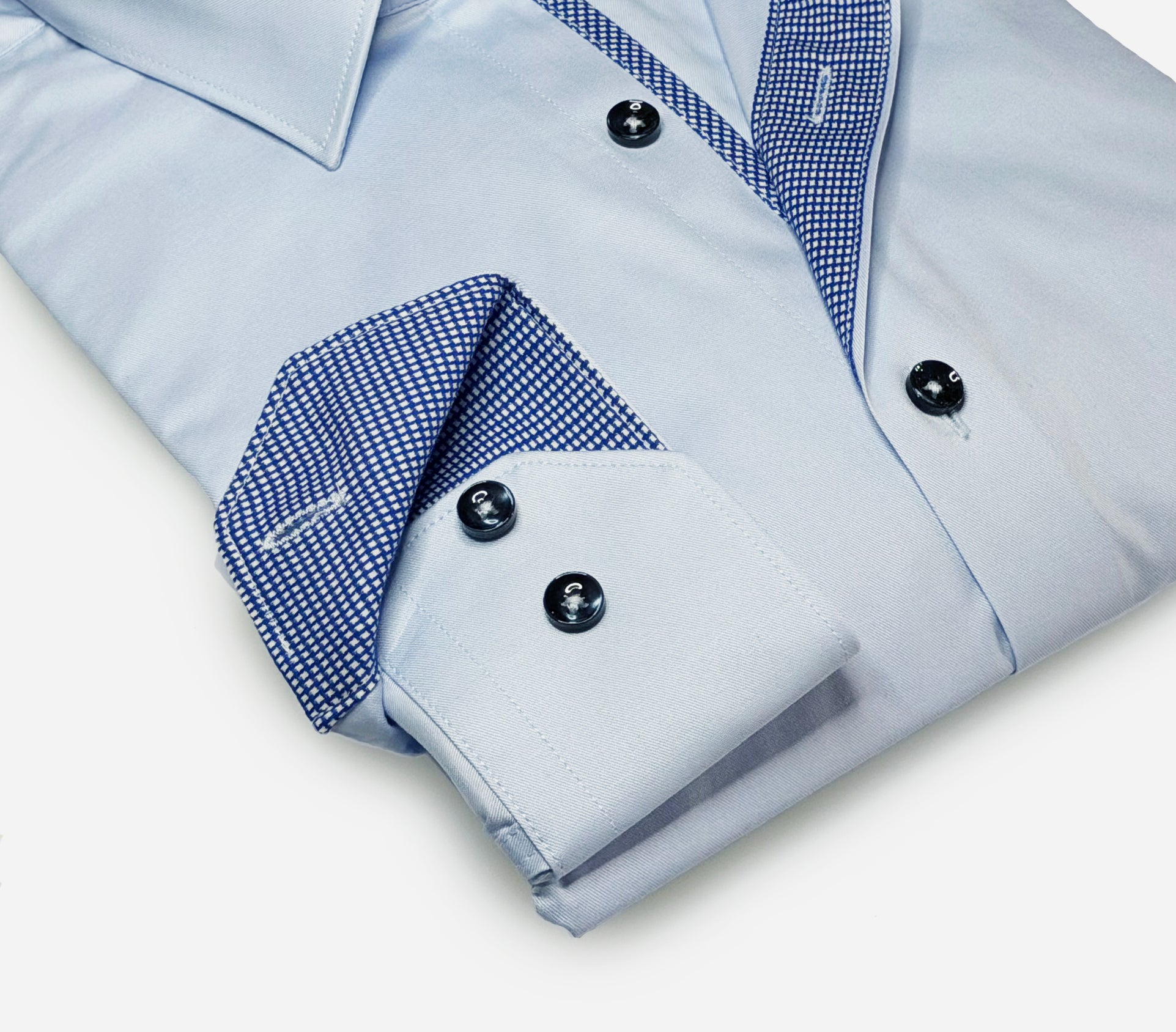 Angel Button-Up Shirt With Contrast Details // Lt Blue // Contemporary Fit (Regular)