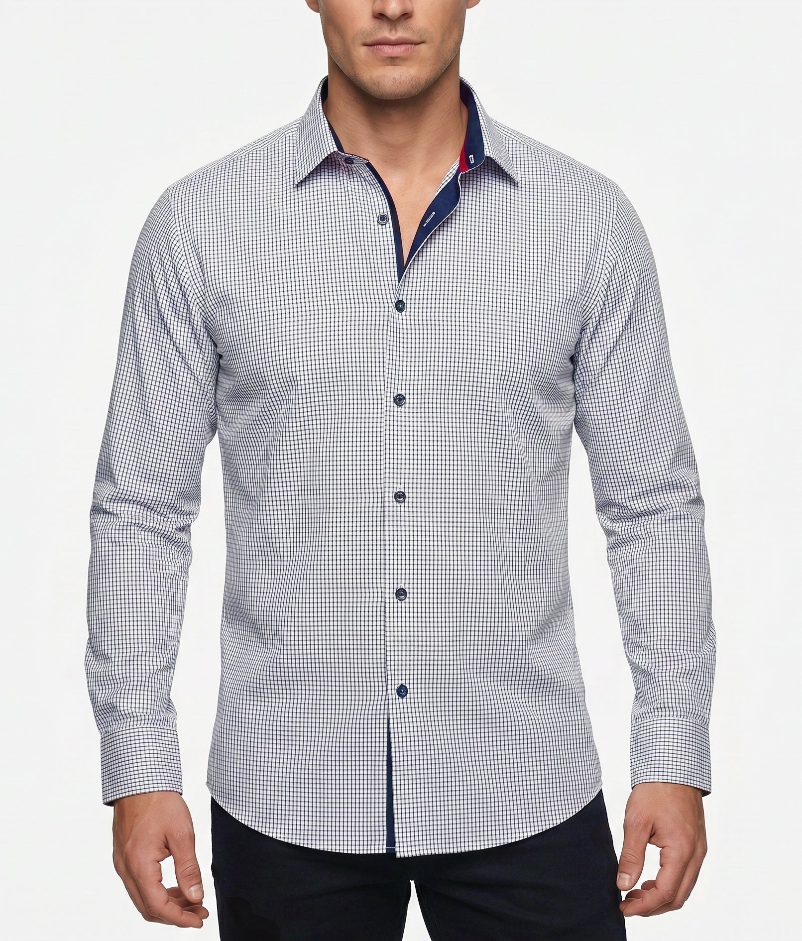 Josh Button-Up Shirt With Contrast Details // Blue // Contemporary Fit (Regular)