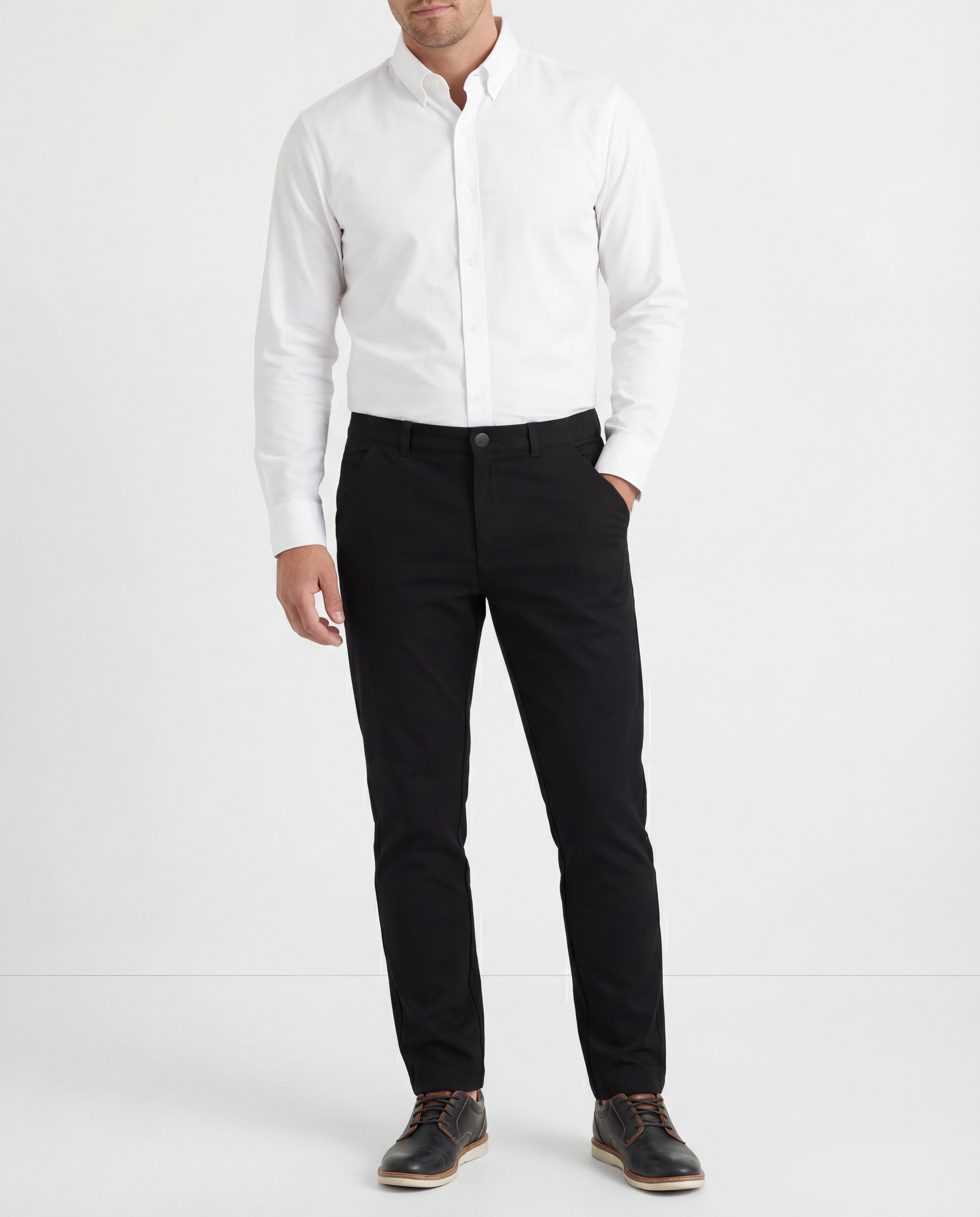 NEW & UPDATED Super-Stretch Men's Chinos //Dress Pants// Black - Performance Collection