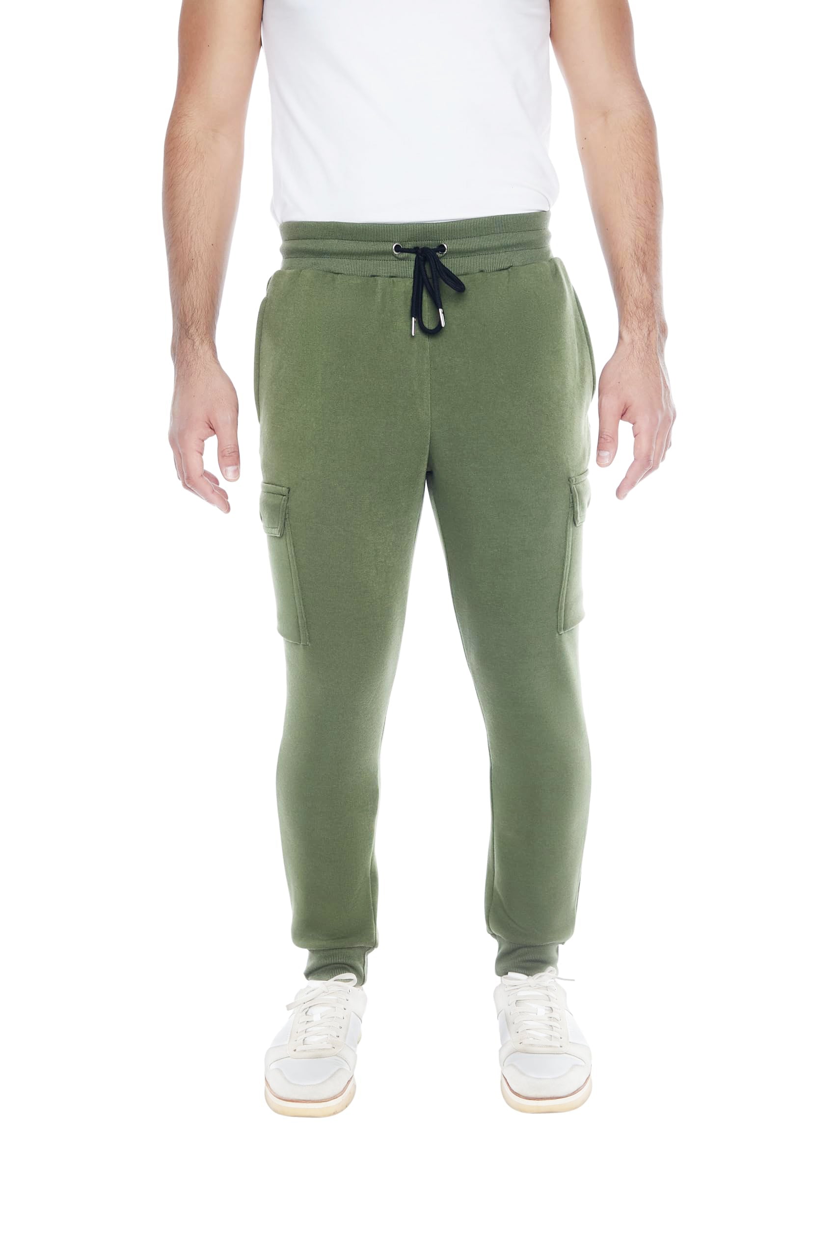 Men's 3-Pack Active Athletic Workout Sweatpants with Cargo Pockets and Drawstring