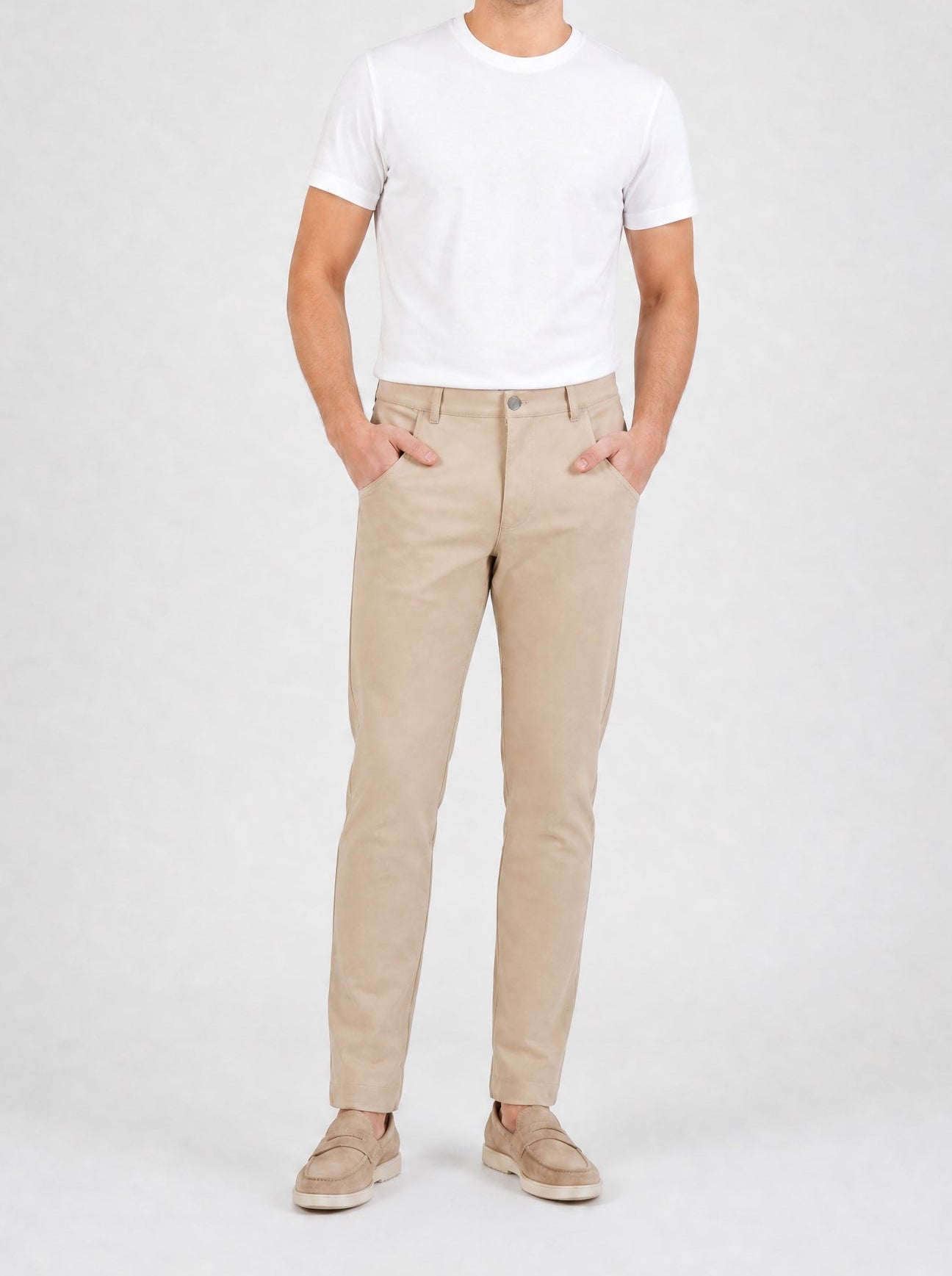 NEW & UPDATED Super - Stretch Men's Chinos //Casual// Khaki - Performance Collection