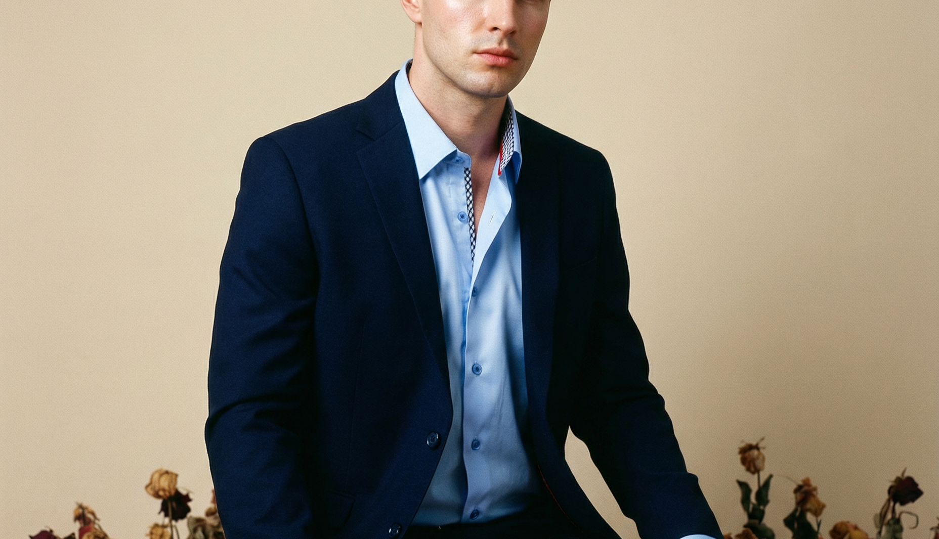 Daniel Button-Up Shirt With Contrast Details // Blue // Contemporary Fit (Regular)